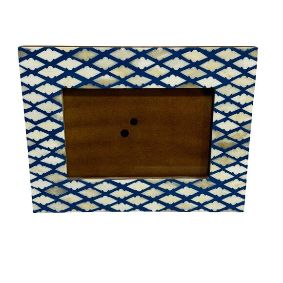 Boho Decor Photo Frame Portrait Landscape Blue White Morocco India Table Top - Picture 7 of 7